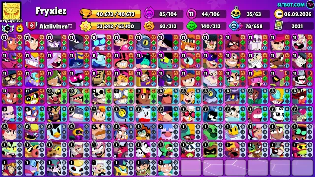 2021 Account 🔥Brawl stars🔥, 40673 trophies, all brawlers, old pins etc, solar glory, 40673 trophies, 106 brawlers, 13 primes