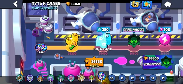 Good account for a base, many skins, 36360 trophies, 87 brawlers