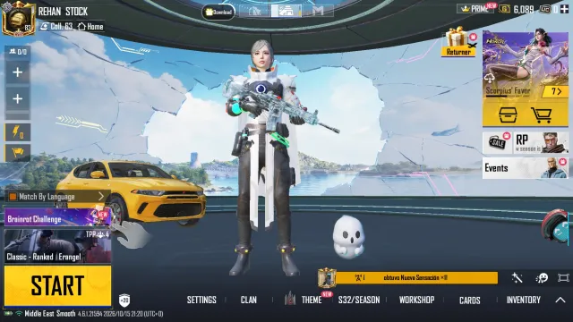 🏎️ СПОРТИВНЫЙ АВТОМОБИЛЬ | M416 GLACIER LV5 | 90 мифических предметов |, Продажа, 83 уровень, Ранг: Золото, 70+ мифик скинов, 10+ прокачиваемых оружий, 5+ килл чатов, 1-5 спорт каров