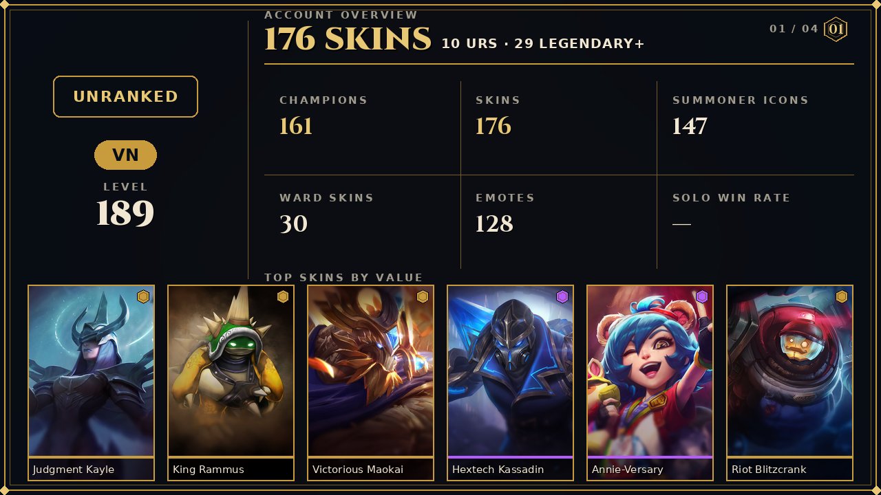 🌸176 skins + 161 champions🎀5059 BE🎀Judgment Kayle🎀King Rammus🎀Victorious Maokai🎀Hextech Kassadin, Sale, champions 161, skins 176, Unranked