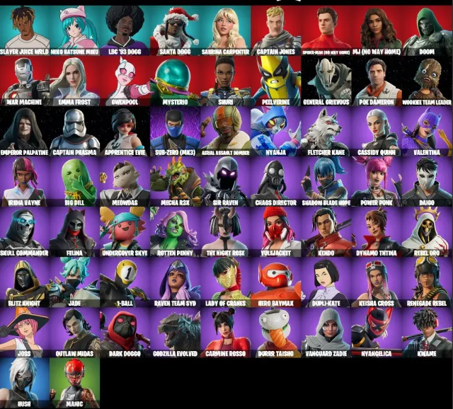 Продам акк Fortnite 65 скинов, 782 уровень, хороший акк для игры отлёга 130+ дней скрины в описании, Продажа, скины 65