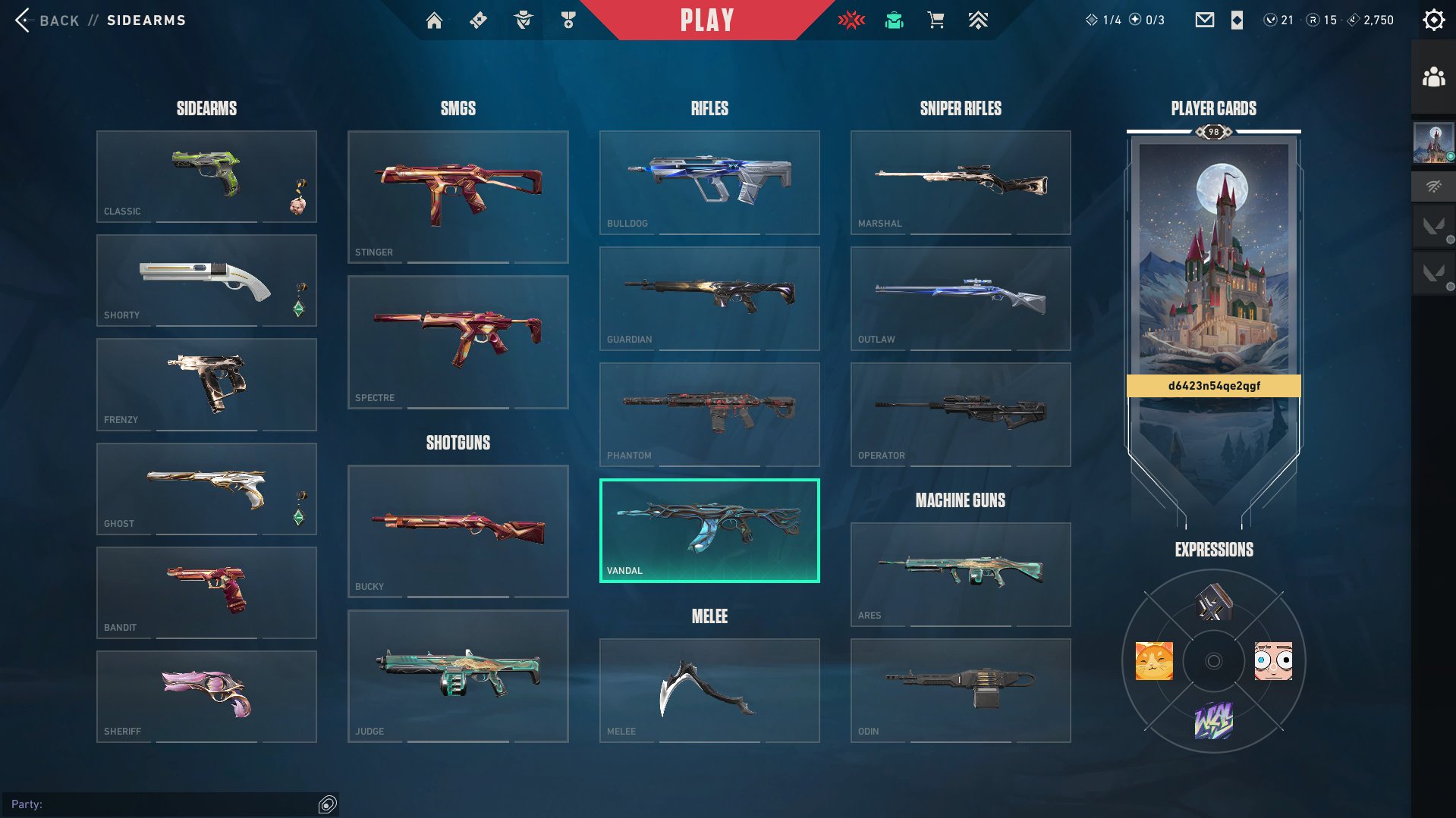 Main account | Gai vandal | VCT 2026 Sigil | Neo Frontier Sheriff, Sale, Platinum 2, Agents: 17, Skins: 21