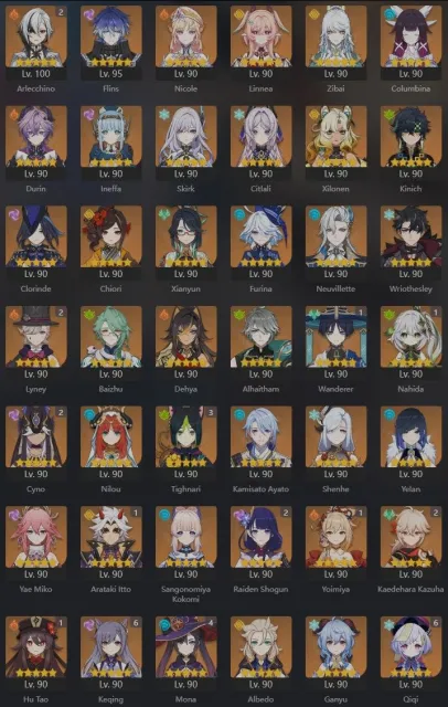 AR 60 | TOP CHINA ACCOUNT FROM RELEASE | 100+ CHARACTERS AND SIGNATURES | NO LOSSES, PS, Email linked, Lumine, Levelled up, AR 60, Event 100, Standard 10, Primogems 1