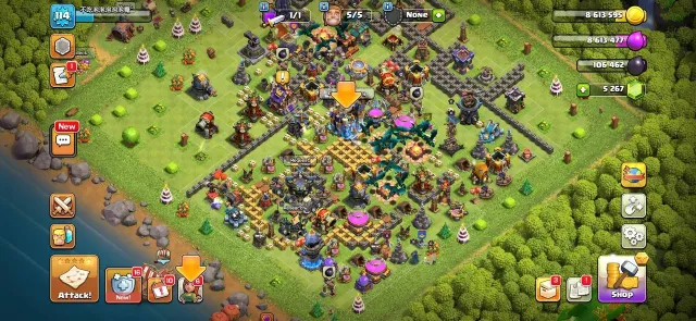 TOWN HALL 18 🦔 BUILDER HALL 9 🦔 🌵 BUILDERS 5 🌵 🌙 LEVEL 114 🌙 🍧 GEMS 5267 🍧 🎠 AUTO-DELIVERY 🎠, 18 TH Home Village, 9 TH Builder Hall