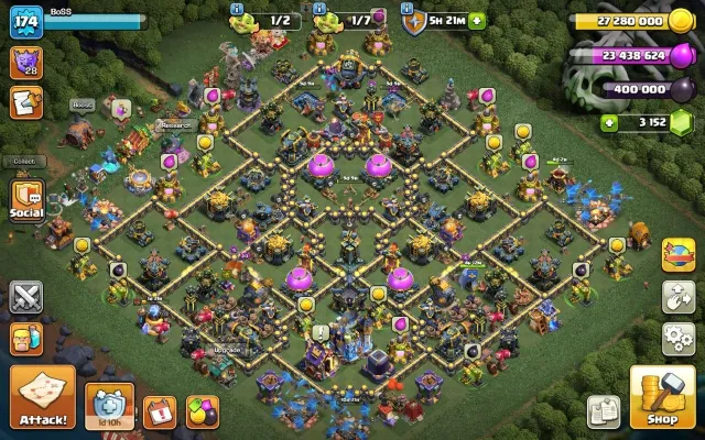 18 тх с прокачкой фулл 17 |174 LVL | 70/80/22/41/30/15 | 3100 гемов + топ снаряжение, 18 TH Родной Деревни, 8 TH Строителя