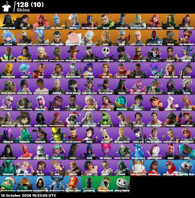 🔥 【FORTNITE】 💚 Darth Vader, Era, Valeria, The Origin, Mizuki 💚 128 skins | 2737 level | 1150 V-Bucks, Sale, skins 128