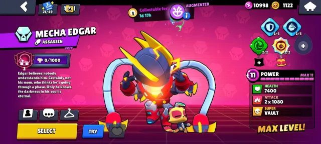 Brawl Stars account for sale, with email address, trophies 43090, brawlers 90, primes 32