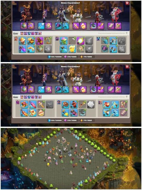 Samurai set hearoes near max all epics high good obstacle, 17 TH Родной Деревни