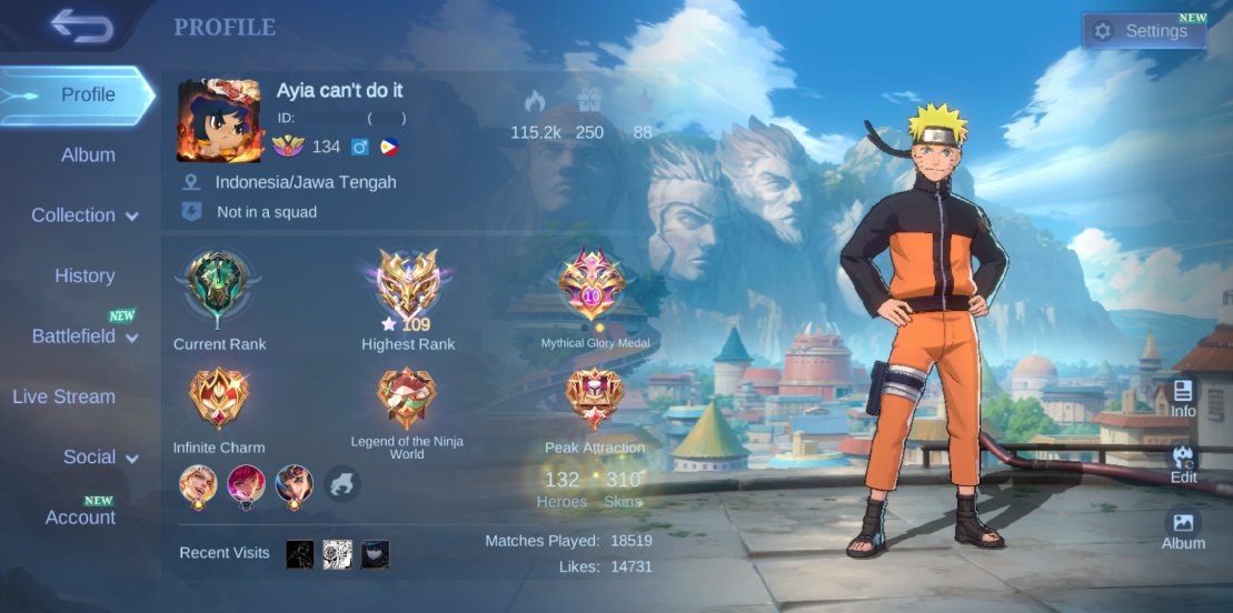 NARUTO LUKAS x DRAGON SHIRYU CHOU x 4 LIGHTBORN x ZODIAC HELCURT x 21 EPIC SHOP SKIN, Sale, Rank: Epic, Level: 134, Winrate: 53%, Heroes: 132, Skins: 310
