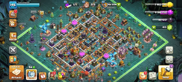 TH 16 Max~Heros-50/57/21/18~Domed Scenary~2× Hero Skin~All Equipment~Connect To Buyer Mail, 16 TH Main Village, 6 TH Builder