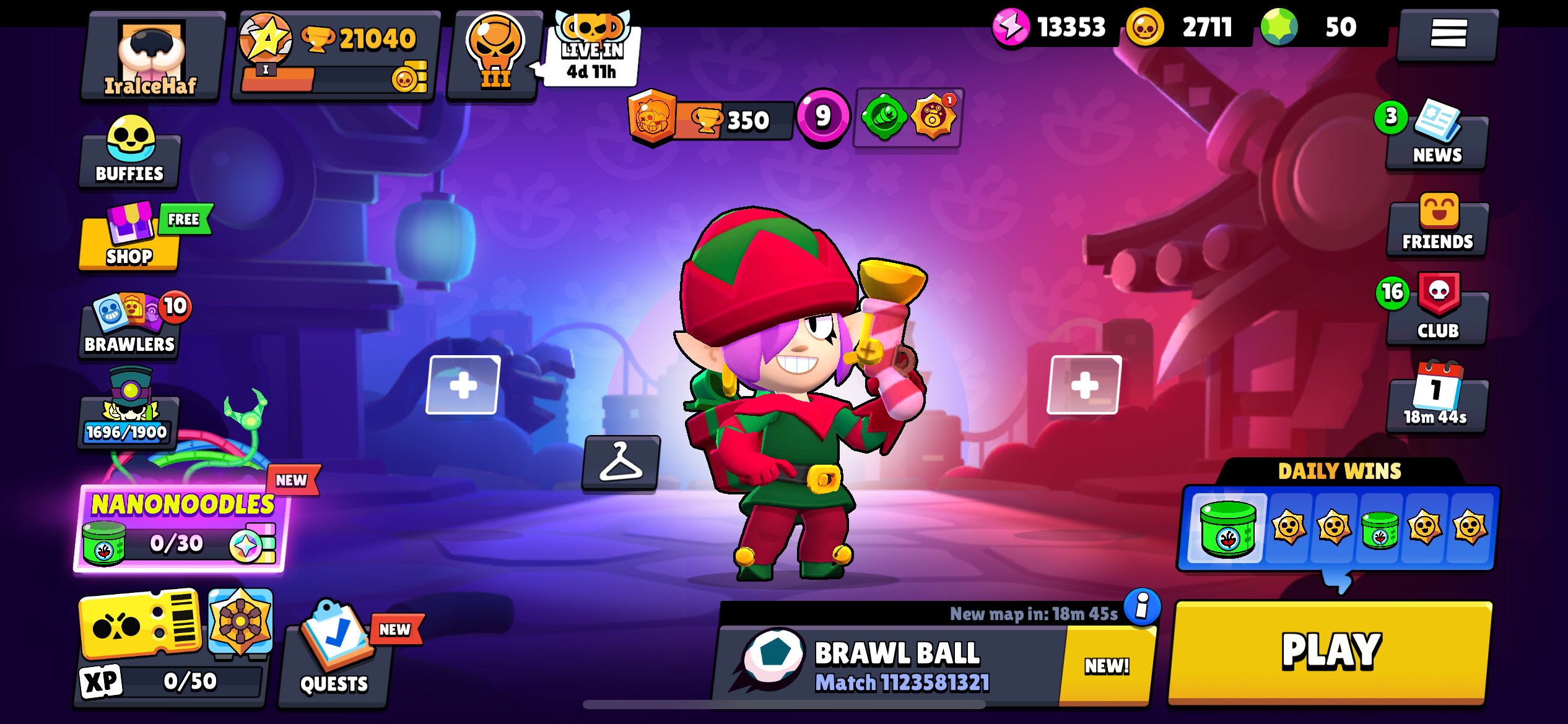 2019 account, tons of cool old skins, perfect for beginners., trophies 21040, brawlers 76