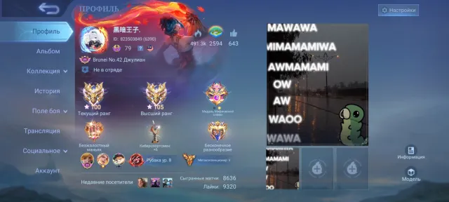 account for jungle and gold (aspirant Fanny, Naruto Sue Hayabusa, etc.) + Exorcist of choice, Sale, Rank: Mythical Immortal, Level: 79, Win rate: 50%, Heroes: 120, Skins: 425