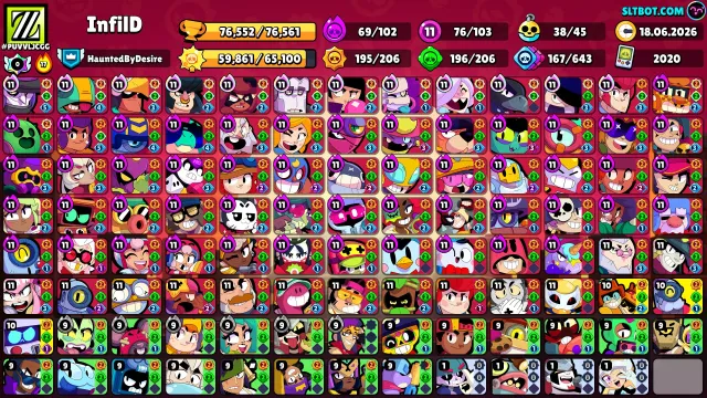best account 75 11, trophies 76552, brawlers 103, primes 32