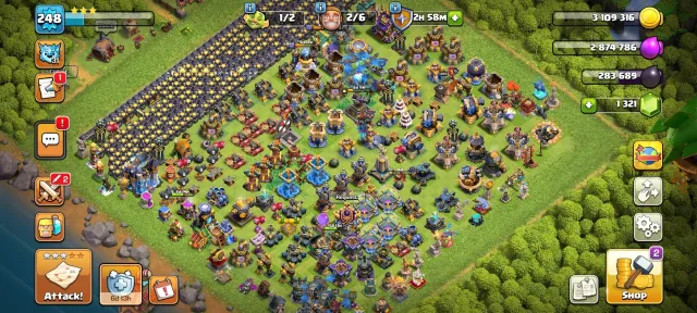 Townhall 18🔥1321 Gem💎Queen 110🎃King 109👑Full Levelup, 18 TH Родной Деревни, 10 TH Строителя