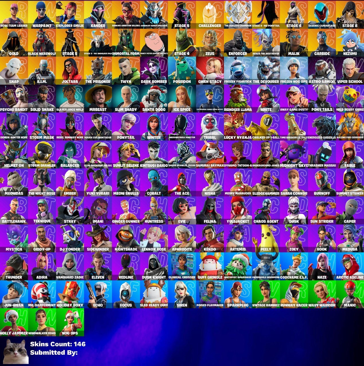🎀 FORTNITE ACCOUNT 🎀 EMAIL CHANGE AVAILABLE | CUSTOM | FOOTBALL PLAYER | BAT | STAR WAND 🎀, Sale, skins 146