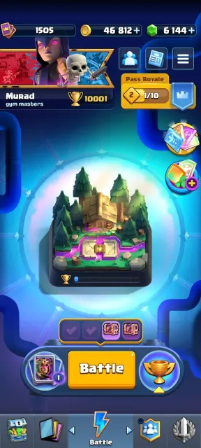 🌟10,000🏆, Personal Account 2020, 123/123 fighters🌟FULL REBIND, more details in the description ⬇️, Arena 25, Level 1505, 10,000 trophies, 123 cards, Available