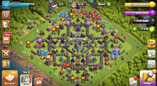 TH18, Lv19 walls, upgraded troops, 320+ camp, 6-hero total 250+, 10k+ gems, BH6+, 5+ Epic Equipment, 18 TH Родной Деревни, 5 TH Строителя