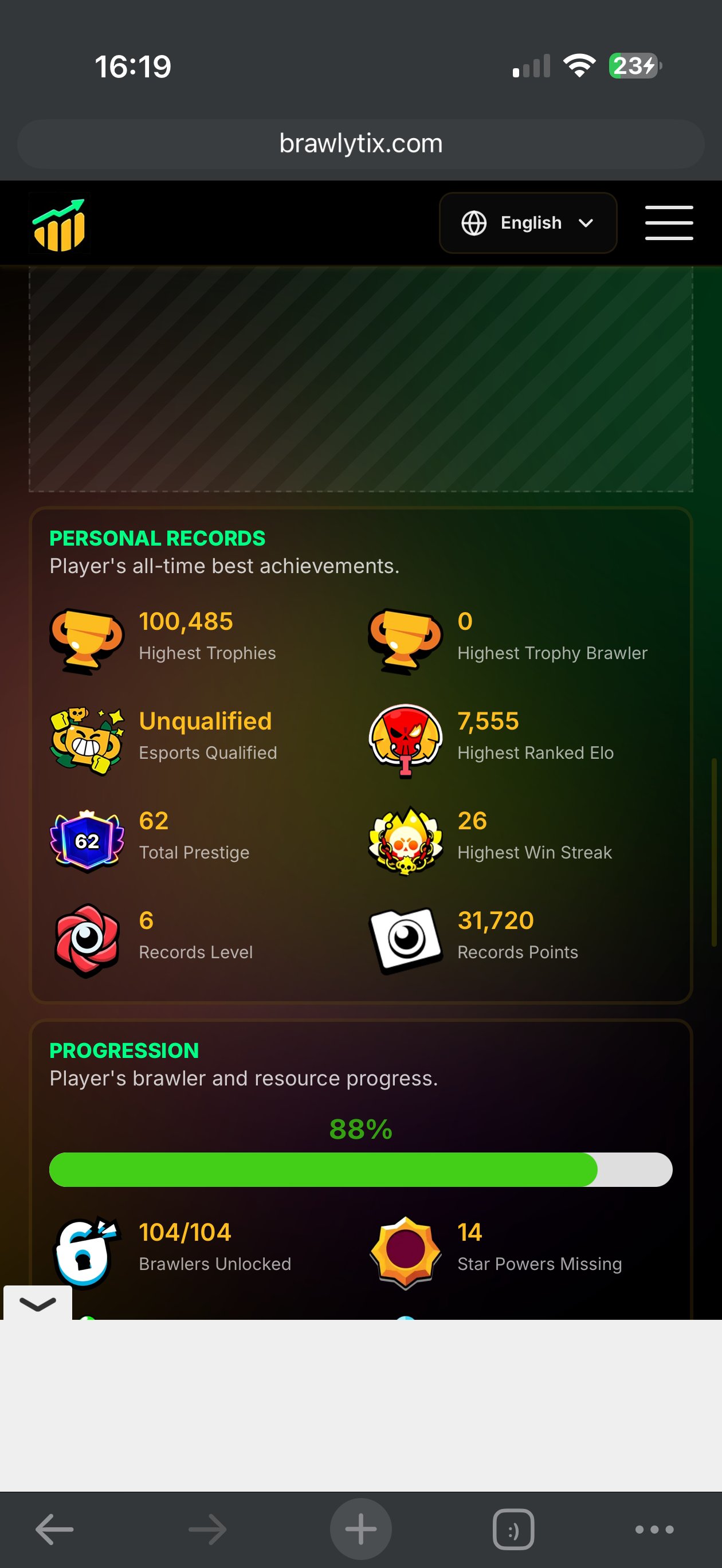 814 skins 2 alien fame, trophies 100450, brawlers 104