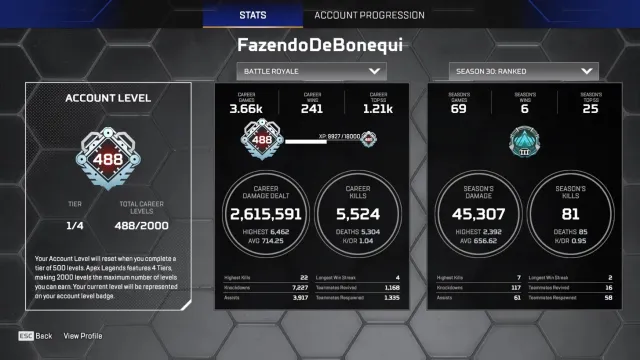 Apex Legends EA | LVL 488 | Legendary skins, Platinum, 488 level, Relic: No