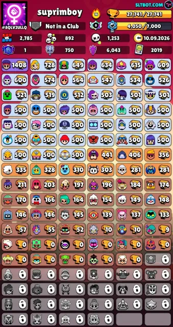 💯💯💯OLD ACCOUNT CHECK THE PHOTOS EVERYTHING IS SHOWN (SHELLY SQUAD BRAWLERS)💯💯💯, 27740 trophies, 83 brawlers, 1 prime