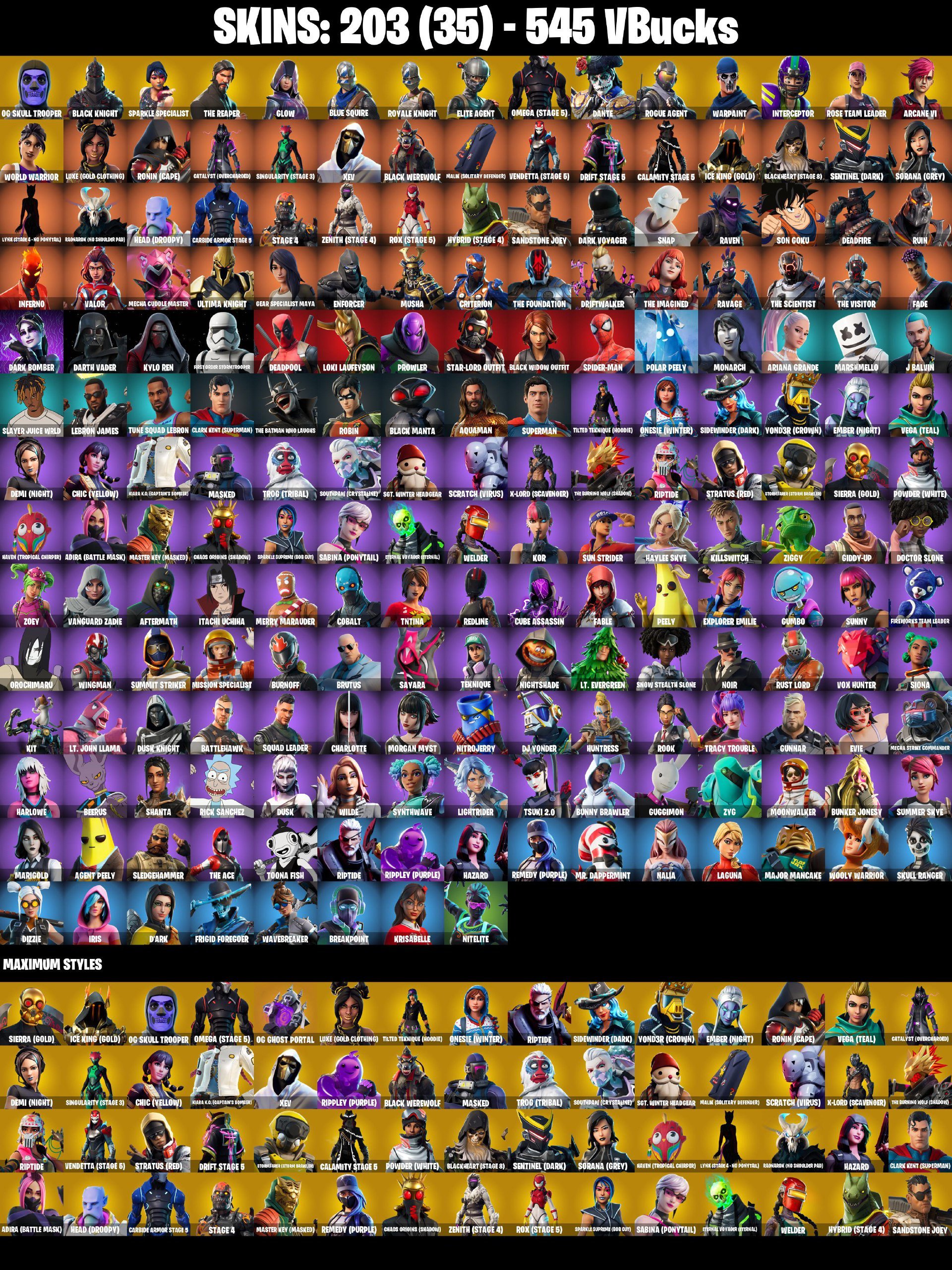 [PC/PSN] 213 SKINS | S1 OG PURPLE SKULL TROOPER | Black Knight | Sparkle Specialist | Glow, Sale, skins 213