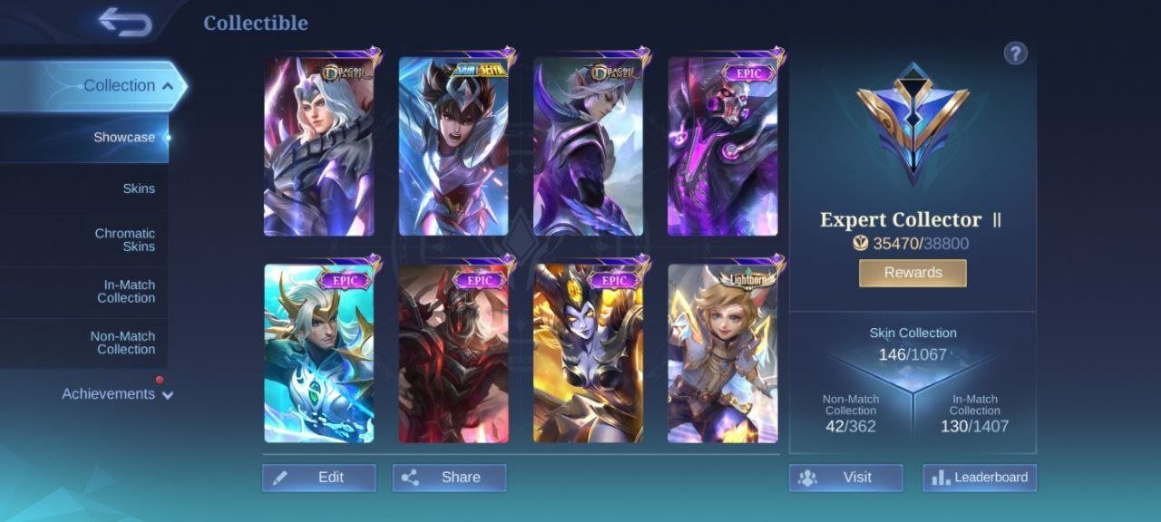 39⭐ LUCKYBOX Chou♣️collector Natalia 19 Dulex Gaara Vale♣️carmila⇨kagura⇨pegasus Badang♣️emblem max💯, Sale, Rank: Mythic, Level: 48, Winrate: 51%, Heroes: 66, Skins: 116