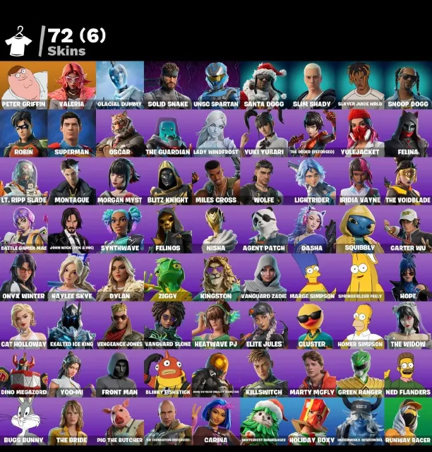[PC/XBOX/PSN]| 72 SKINS | LVL 3294 | PETER GRIFFIN, SOLID SNAKE, SLAYER JUICE WRLD | FULL ACCESS 🔥, Продажа, скины 72