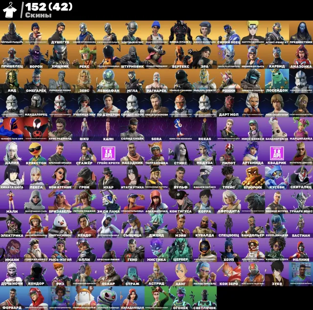 ⚔️ Black Knight (full BP chapter 1, season 2) | 🎭 Renegade Raider | ⚡ Ragnarok | 📦 Full access to the account, Sale, skins 152
