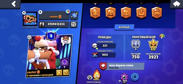 Profitable Brawl Stars account!, 10877 trophies, 80 brawlers, 1 prime