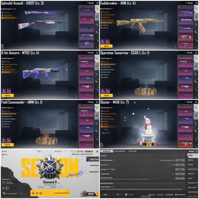 M416 Glacier Max(LootCreat)Akm Lvl 4(KillMsg)M762 Lvl 4(KillMsg)Conqueror/Glacier Set, Продажа, 69 уровень, Ранг: Золото, 50+ мифик скинов, 10+ прокачиваемых оружий, 1-4 килл чатов, Нет спорт каров