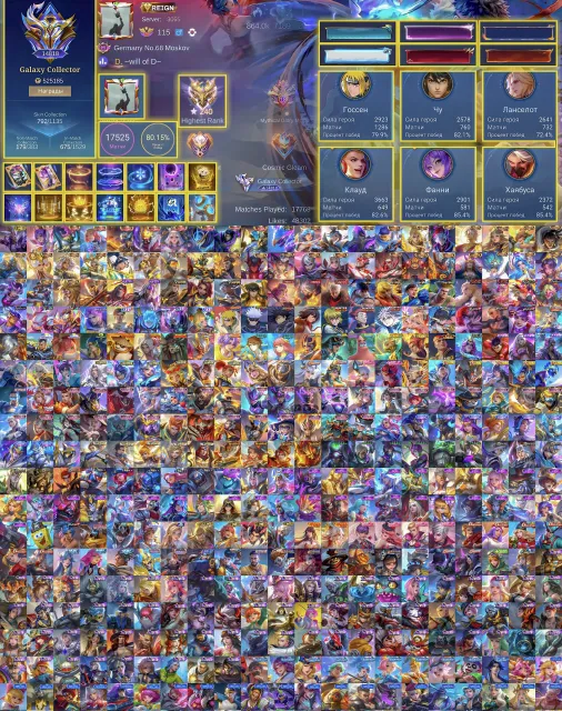 🔥World Rank 14,798🔥High Win Rate🔥Jungle Account🔥Street Fighter–Hero–Exorcist–Legen, Sale, Rank: Mythical Immortal, Level: 145, Winrate: 80%, Heroes: 133, Skins: 792