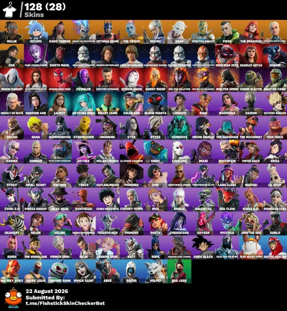 (PC/PSN/XBOX) Optimus Prime + Kado Thorne + Spectra Knight | 128 Skins | 2600 VB | Full Access, Продажа, скины 128