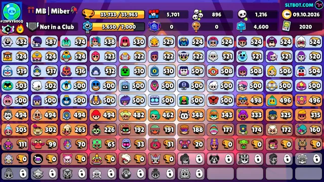 💜 2020 | 19/11 POWER ⚛️ | 32 HYPERS ☂️ | OLD ACCOUNT👑 | CUP WITH DIZO | 8 OLD BATTLE PASS🌀.24, 35773 trophies, 94 brawlers