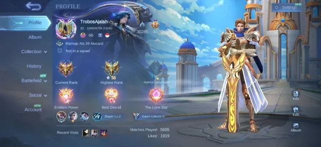 Luckybox Ruby✨Epic Moskov⚡Grock🌟Valir💫Yi Sunshin💎Pegasus Badang✨Emblem Max, Продажа, Ранг: Мифический, Уровень: 65, Процент побед: 50%, Герои: 107, Облики: 167