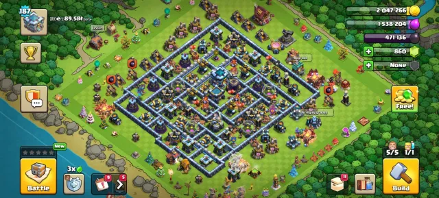 🟥⬛🛑Town Hall 13🛑⚫Experience 187🛑⚫Heroes: King 75 / Queen 75 / Warden 50 / Champion 50 / Pet 25🛑⬛🟥, 13 TH Native Village, 9 TH Builder