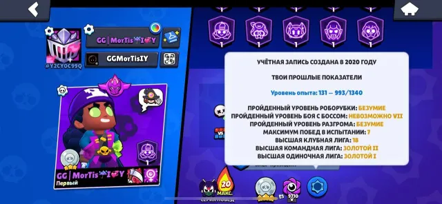🟢❇️✅🔮Lots of old skins🔮🏆53,000🏆🔥👑12 Brawlers at Power 11👑🔝🔥30 Power 11s🔥🔝Stacked account✅❇️🟢, trophies 53000, brawlers 100, primes 21