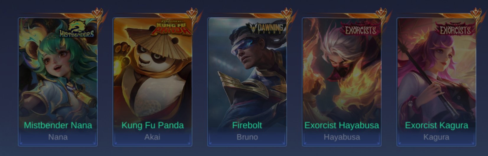 50 Collector | Full legends skins | Full Street fighter, Kof, Naruto, jujtsu, StarWars and more, Sale, Rank: Mythical Immortal, Level: 180, Winrate: 70%, Heroes: 134, Skins: 1050