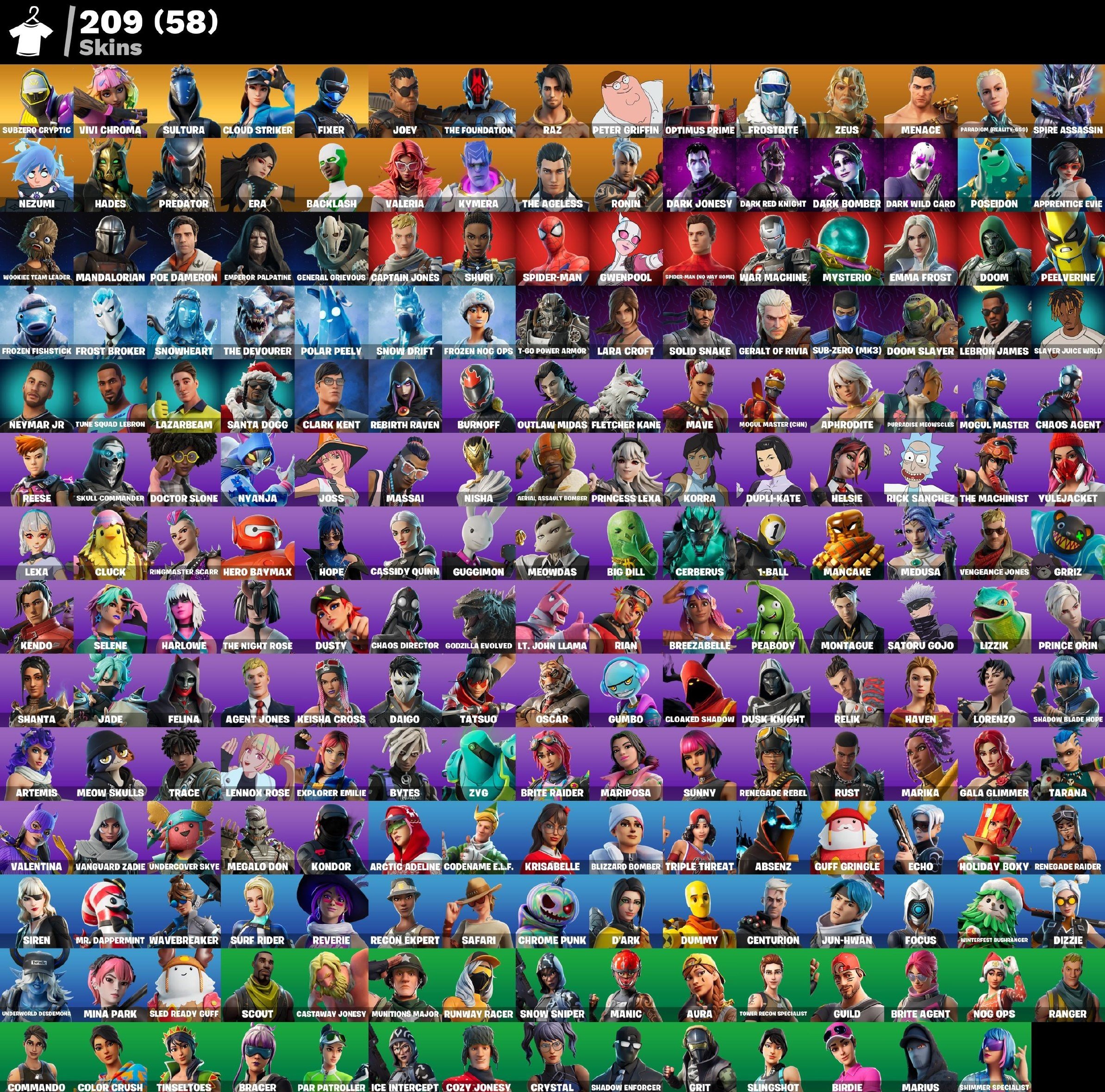 🌺209 skins 🌺231 picks🌺Grriz|Vivi Chroma|Sultura|Raz|Frostbite|Spire Assassin|Dark 4|Wookiee, Sale, skins 209
