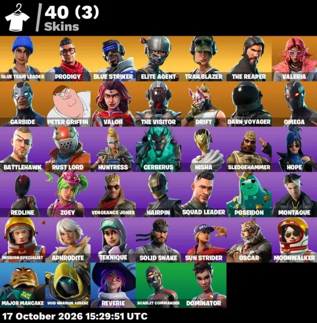 🔥 【FORTNITE】 💚 Take The L, Elite Agent, The Reaper, Omega 💚 40 скинов | 565 ур. | 650 V-Bucks, Продажа, скины 40