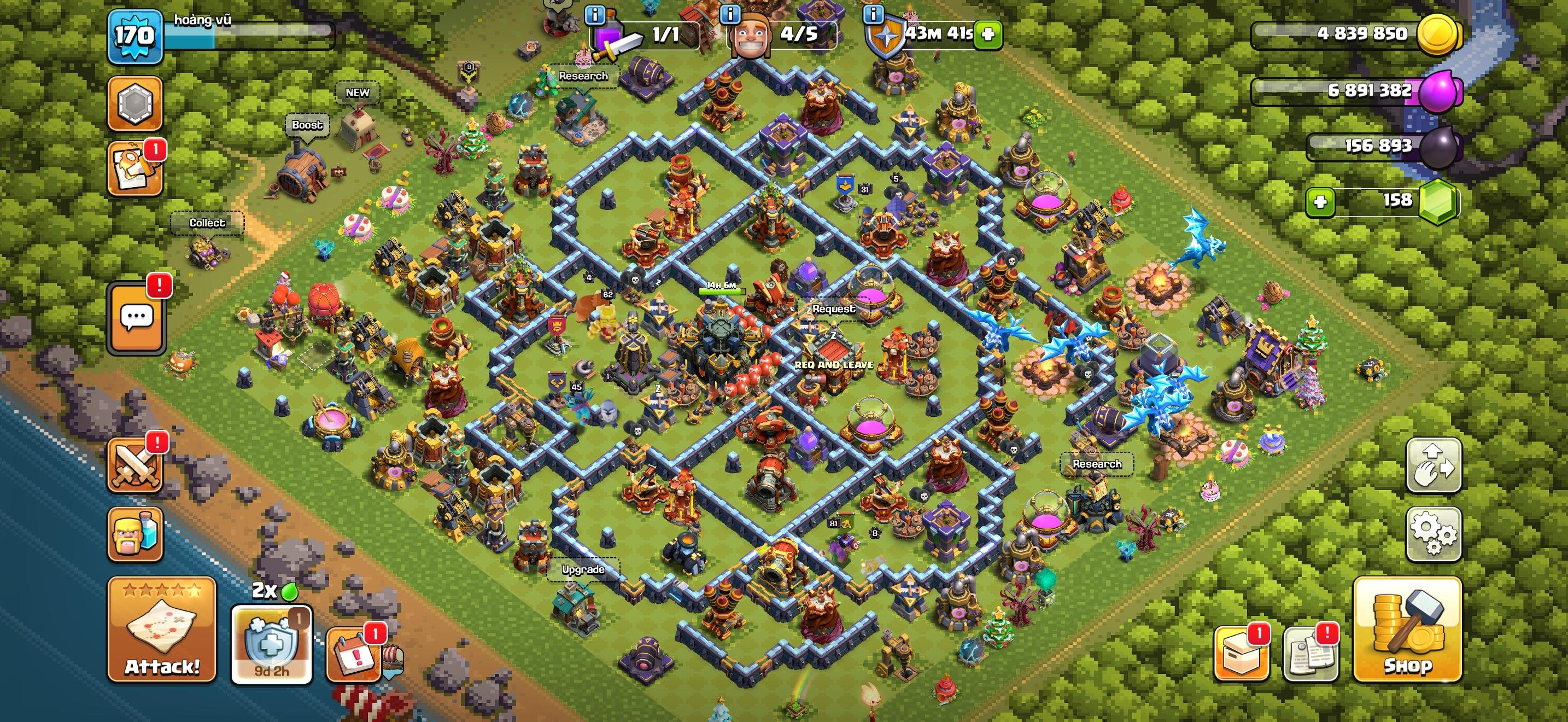 TH 17 A–Z Full Max Defense ✧ 62-81-45-61-31 ✧ 5× Epic Very High Level ✧ All Troops Almost Max, 17 TH Main Village