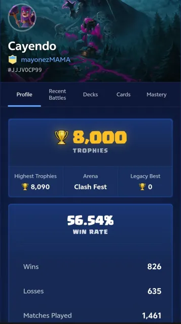 8000🏆trophies🏆119☄️cards☄️9🏮evo🏮23🛑legendaries🛑, 21 arena, 37 level, 8000 trophies, 119 cards, 23 leg, No