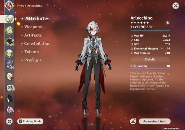 Harlequin c6 r1 + r1 (good build), Nefer + sigil, Lauma, Columbina + sigil, Nahida + sigil, Mavika, Lini + sigil, Shilonen, Ji Bao, Kazuha, Mualani, Minecrafter. Comes with email