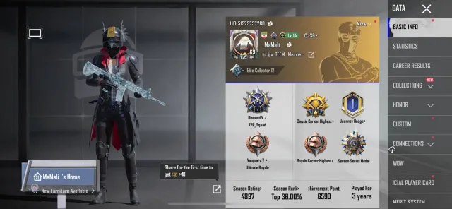 ✅M416 Glacier Lvl7✅Scar-L Soulbound Prism Lvl7✅5 ЧАТОВ✅66 миф.✅, Продажа, 69 уровень, Ранг: Алмаз, 30+ мифик скинов, 20+ прокачиваемых оружий, 5+ килл чатов, Нет спорт каров