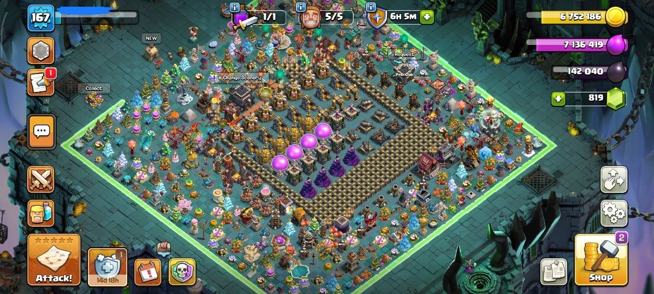 RAREST TH9🔥2014-2025(22 MISS) XMAS TREES🔥SPAM OBSTACLES🔥LOTS OF STAUES🔥7 PAID SCENERY🔥BH9 MAX, 9 TH Main Village, 9 TH Builder