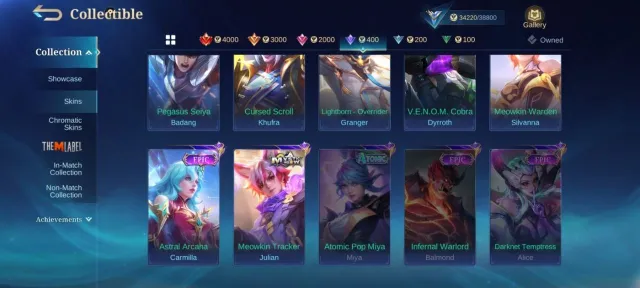Highest rank Glory➤All emblem Max➤Colllector Natalia➤Naruto Gaara Vale➤Epic Harley➤Roger➤Lancelot, Продажа, Ранг: Мифический, Уровень: 45, Процент побед: 55%, Герои: 98, Облики: 148