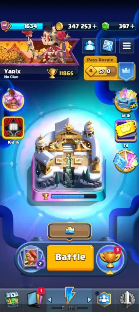 🥇 Full decks Hog + graveyard 🪦 12K 🏆 Guarantee 💯, 29 арена, 1634 уровень, 12000 кубков, 121 карт, 25 лег, Нет