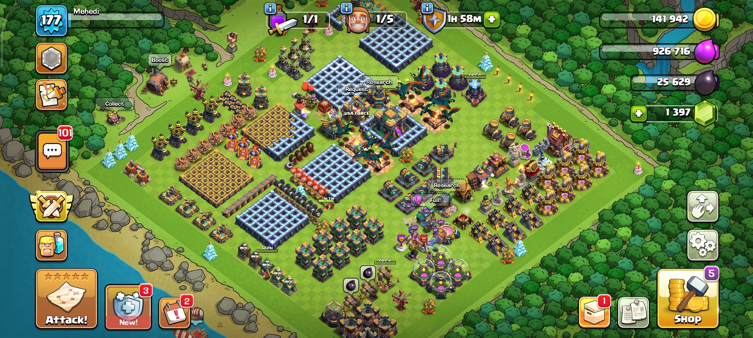 TH-14 Almost Max🌱NC-Free🌱3 Heroes Max🌱500+ Starry Ores🌱4800+ Glowry Ores🌱Instant Delivery, 14 TH