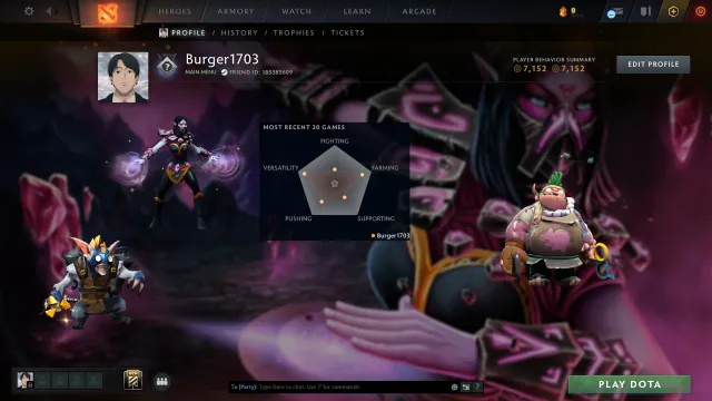 〖 Pudge (The Toy Butcher) ✦︎ Mainpool 〗, Sale, 7152 Honesty, 7152 Politeness, 1627 Matches