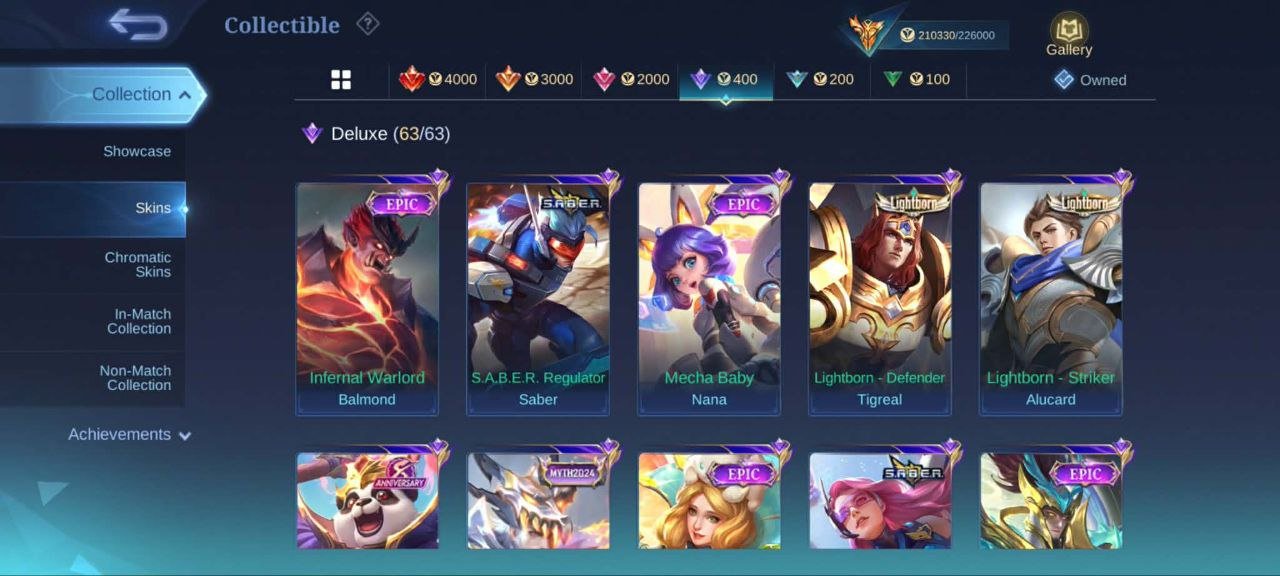 62⭐legnd Freya valir🎯KOF3💥Naruto Lukas🍄m-xBorg⚡aspirint2⚡Zin-Vexana🎯Ducati Leo🔥LUCKYBOX14⚡collector3, Sale, Rank: Mythic, Level: 90, Winrate: 51%, Heroes: 131, Skins: 499