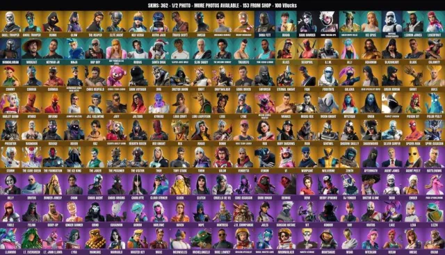 [PC/XBOX] 362 ск🔥Skelett🔥Infanterist-Vampir🔥IKONIK🔥Travis Scott🔥Leviathan🔥Seelenräuber🔥Take, Verkauf, Skins 362